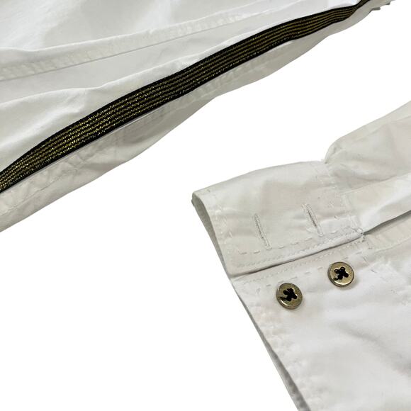 Coogi Australia XXL Men's White Gold Stripe Captain's Button Down Boating Shirt - Picture 5 of 9